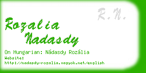 rozalia nadasdy business card
